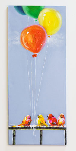 Peinture-sur-toile-oiseaux-ballon