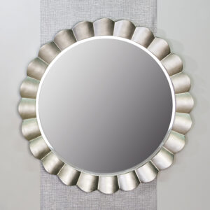 MIROIR DÉCO CASABLANCA DESIGN – « bloom » – argent – D.80cm