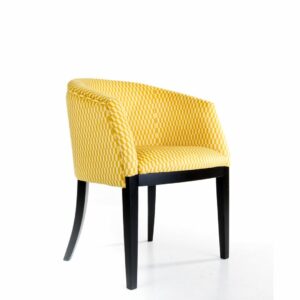 Fauteuil-tissu-jaune-Thomas-Break-69-pieds-bois-noir