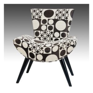 fauteuil moderne tissu marron beige motif