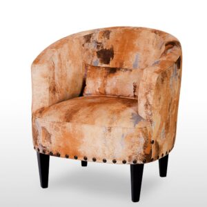 FAUTEUIL ARMONY – tissu motif rouille