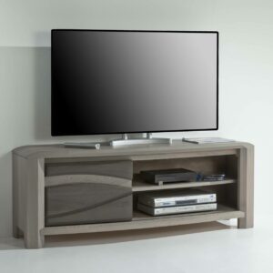 Meuble TV 1porte, 1niche 100% chêne massif Ateliers de Langres – OCEANE