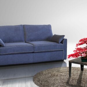 Canape modele MOONLIGHT version 3 places en tissu bleu.
