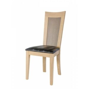 Chaise moderne en chêne massif et tissu, dossier tissu ou bois- design CTM – CROCUS 1651