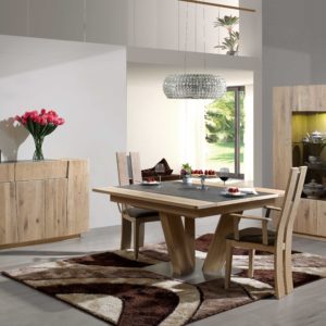 Salle à manger en chêne naturel et céramique – FOREST