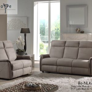 Canapé fixe et relax 1 à 3 places micro fibre taupe – BRAZIL