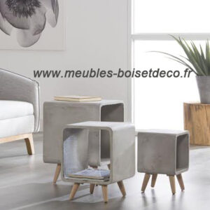 BOUT DE CANAPÉ / TABLE D’APPOINT ZIJLSTRA – cube béton 3 dimensions