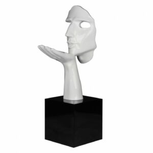 statue-sculpture-visage-blanc-envoi-baiser-speranza-decoration-boisetdeco
