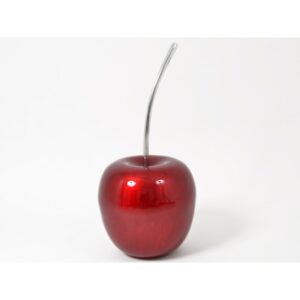 Deco cerise rouge geante en aluminium rouge