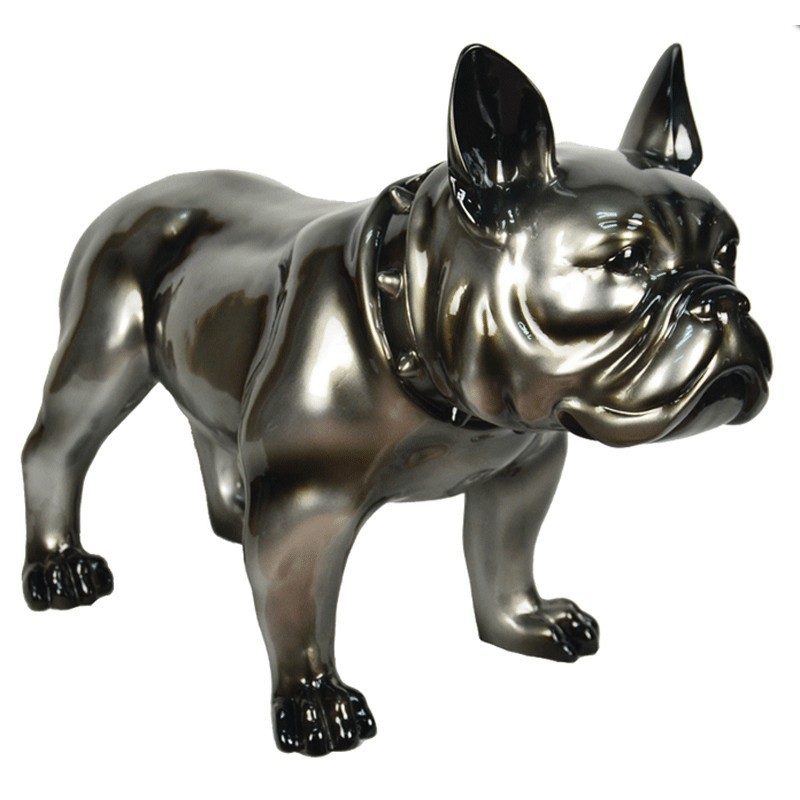 sculpturechienbullldogdecogriscadravenbois&deco