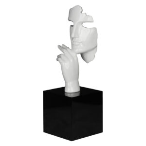 statue-sculpture-deco-visage-main-blanc-noir-decoration-bois&deco-cambresis-cambrai-nord