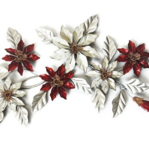decoration-murale-fleurs-blanches-rouges-metal-boisetdeco