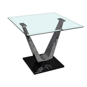 Bout de canape en verre et metal modele VARIANCE