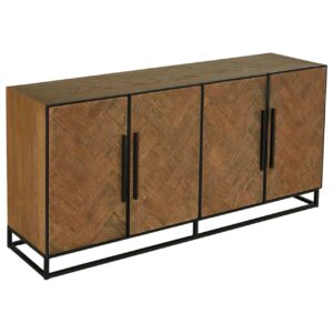 buffet-4-portes-HERRINGBONE-industriel-bois-chene-chevron-metal-richmond-interiors- bois&deco-cambresis