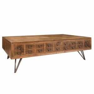 Table basse Richmond Interiors plateau bois pieds épingle métal – BARCLAY
