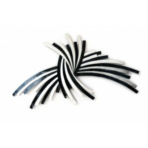 Décoration murale abstraite en métal L.133cm – LIGNES NOIRES/ARGENT