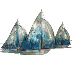 decoration-murale-metal-bateau-regate-voiliers-bleu-beaux-arts-boisetdeco
