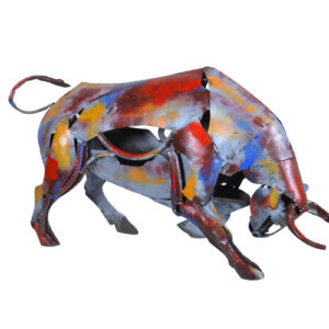 statue-taureau-metal-pigment-couleurs-design-boisetdeco-nord