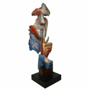 statue-visage-silence-multicolore-metal-pigment-design-boisetdeco-cambresis-nord