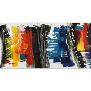 tableau-abstrait-multicolore-bandes-verticales-decoration-magasin-boisetdeco-nord