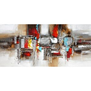 tableau-abstrait-multicolore-metal-marron-noir-