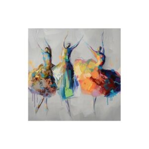 Tableau peinture multicolore trio de danseuses