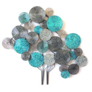 deco-murale-metal-arbre-disque-bleu-turquoise-decoration-originale