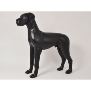 Grande statue chien noir mat