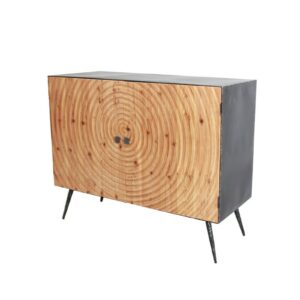 buffet 2 portes en bois et metal style indus atelier