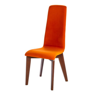 chaise tissu orange pieds chene