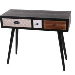console bois tiroirs motifs