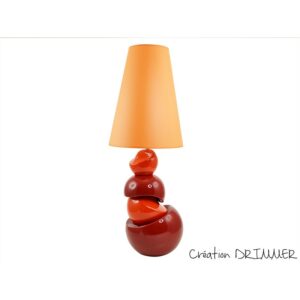 Lampe ceramique orange et rouge collection PETRA.