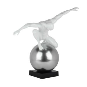 statue-homme-athlete-blanc-boule-grise-decoration-interieur-original-insolite-boisetdeco