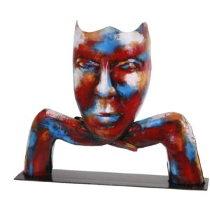 statue-visage-maque-metal-couleurs
