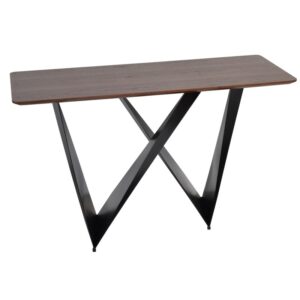 console luzern design plateau bois pied noir