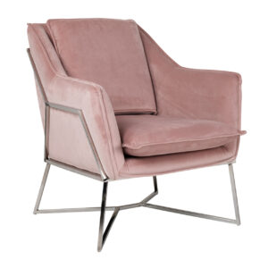 fauteuil velours rose