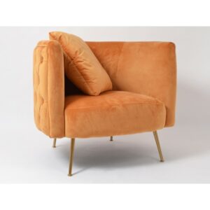 fauteuil velours orange dore