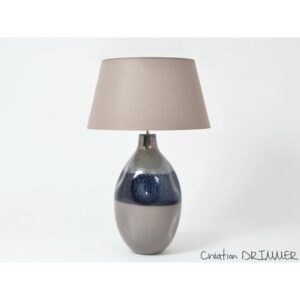 lampe ceramique bleu gris effet argent