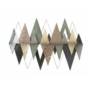 Decoration murale metal TRIANGLES DECALES EFFET LOSANGES