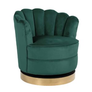 Fauteuil pivotant MILA en velours vert