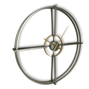 Grande horloge design metal argent et or