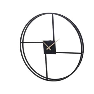 Horloge murale en métal effet decalage geometrique