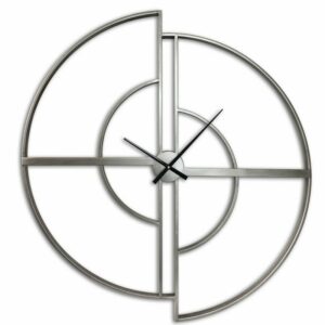 Grande horloge murale en metal effet destructure