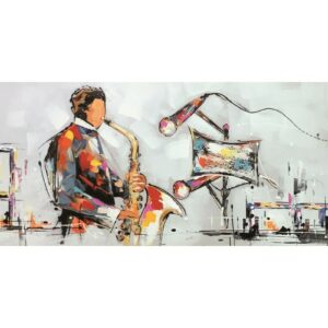 Tableau peinture sur toile concert saxophoniste