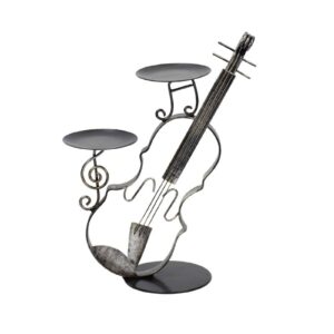 deco guitare bougeoir metal noir