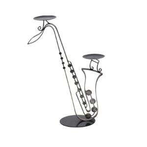 bougeoir decoratif saxophone instrument musique