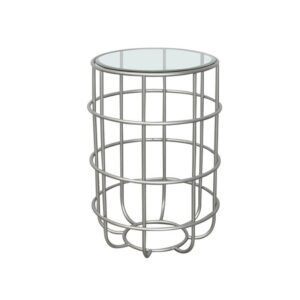 bout de canape design en metal et verre