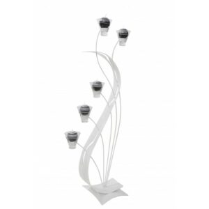 bougeoir moderne metal blanc