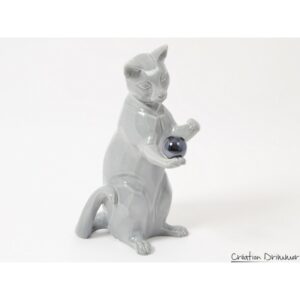 decoration chat gris