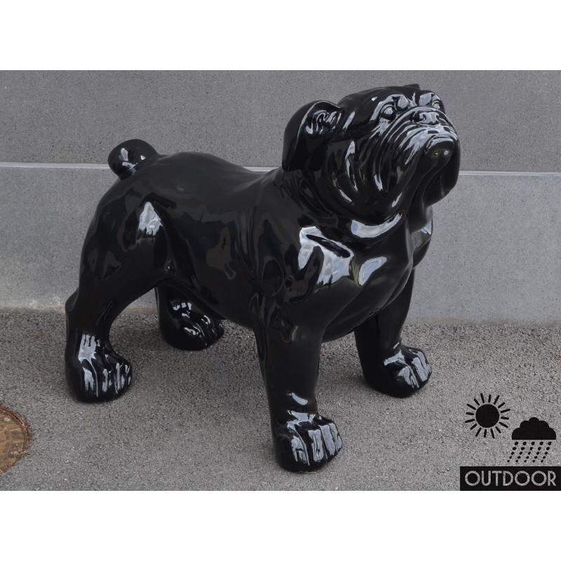 Statue d'extérieur chien outdoor bouledogue noir H.94 cm EMOTION